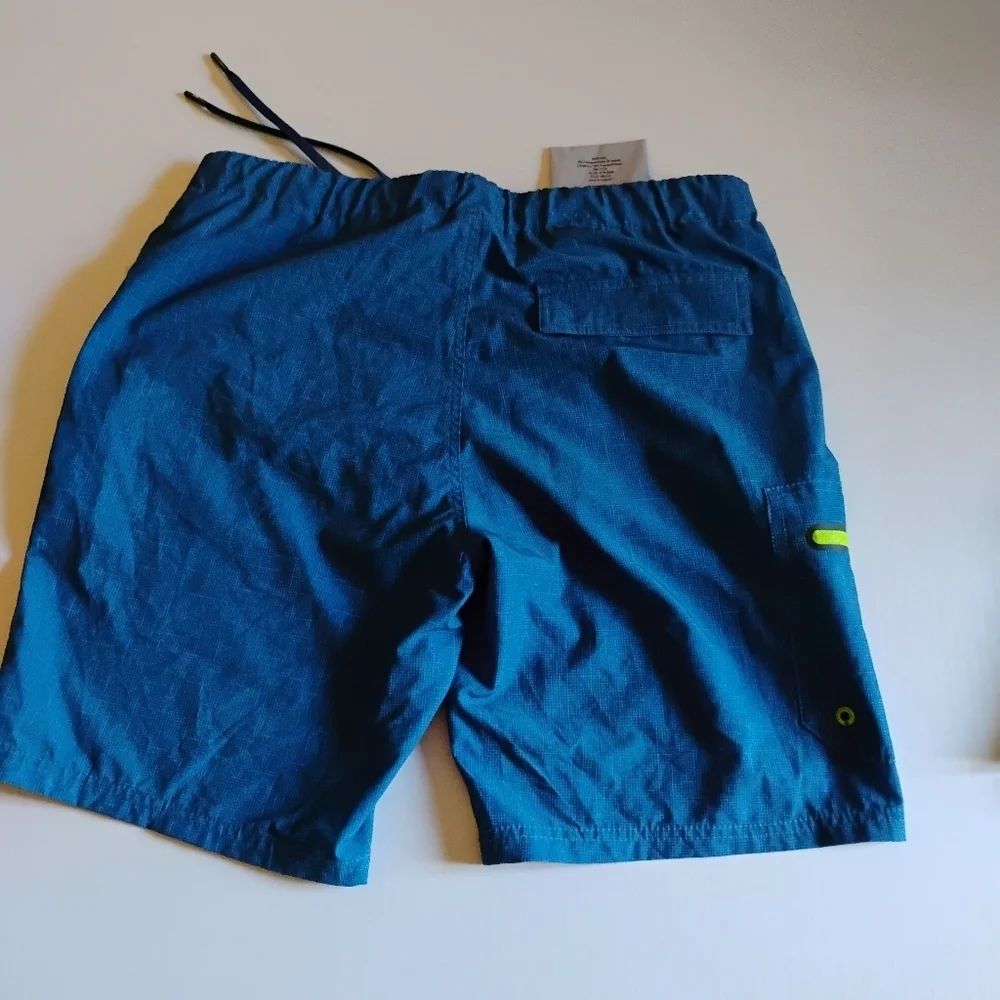 ZeroXposur‎ Blue Swim Trunks with Neon Accents
